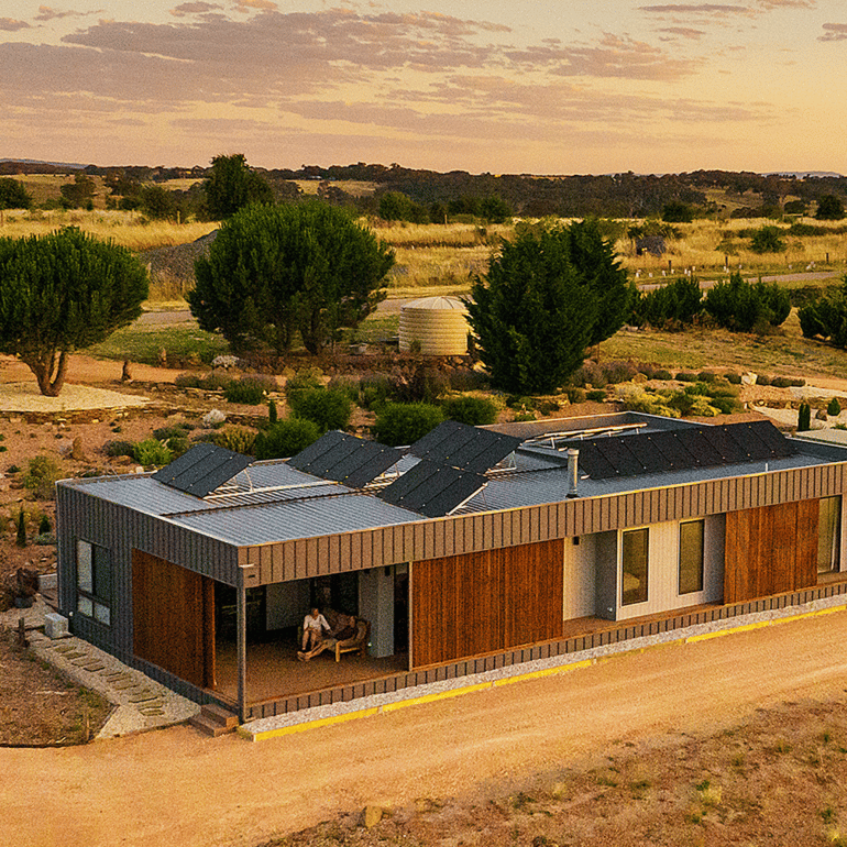 Modular Home with Solar Panels